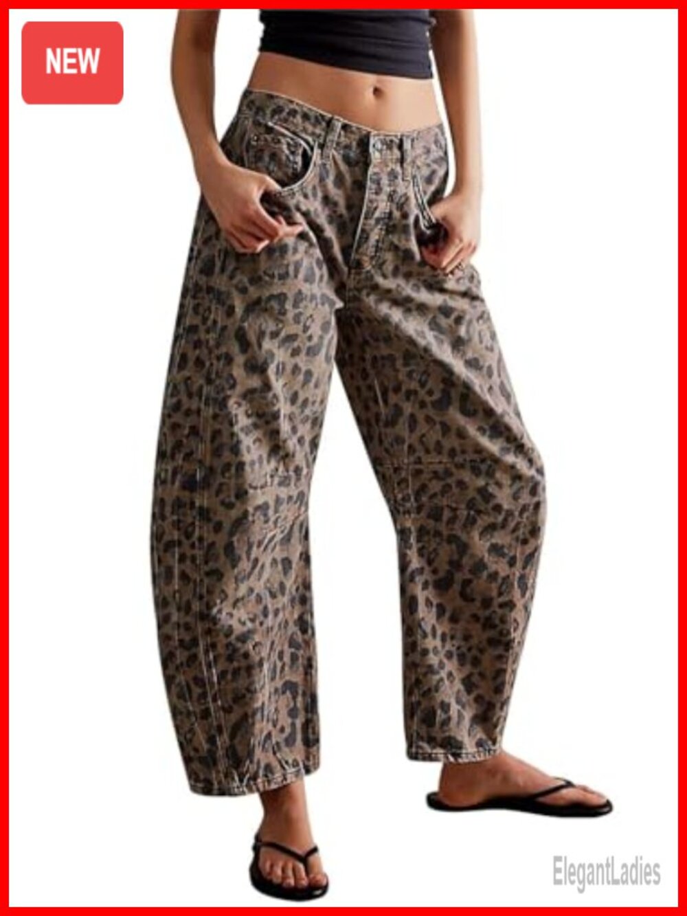 Stretchy Mid Rise Barrel Jeans Vintage Wide Leg Cropped Denim Pants Y2k